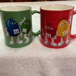 M & M Green and Red Mugs Set of Two 2021